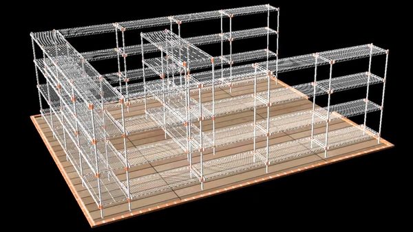 3D μελέτη διάταξης ραφιών σε αποθηκευτικό χώρο