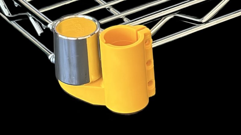 Close-up of the CoolRack connector on an upright